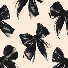 black and white drawing of bows on a cream background by corbi, via flickon