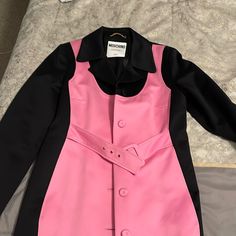 Vintage Jacket/Coat Moschino Couture In Excellent Condition.. Looks Brand New .. This Is Definitely A 90s Item But No Stains, No Scratches , Impeccable. I Will Take Nothing Lower Because Of How Intact This Jacket Is. Amazing ! Designer Pink Blazer For Work, Designer Pink Blazer For Workwear, Designer Formal Pink Outerwear, Designer Pink Formal Outerwear, Designer Tailored Pink Blazer, Designer Long Sleeve Pink Blazer, Designer Single Breasted Pink Blazer, Designer Pink Outerwear With Button Closure, Designer Pink Single-breasted Outerwear