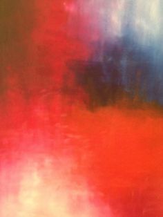 an abstract painting with red and blue colors