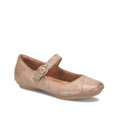 Eurosoft-Selma Mary Jane Flat Add to your casual or professional wardrobe with the Selma flat from Eurosoft. This Mary Jane pair sports a supportive footbed with a subtle heel to ensure comfortable steps. Comfortable Closed Toe Flats With Arch Support, Comfortable Flats With Arch Support And Closed Toe, Comfortable Cushioned Flats With Round Toe, Casual Flats With Ortholite Insole And Round Toe, Slip-on Flats With Arch Support And Round Toe, Casual Slip-resistant Ballet Flats With Round Toe, Spring Closed Toe Flats With Arch Support, Casual Slip-resistant Round Toe Ballet Flats, Spring Flats With Arch Support And Round Toe