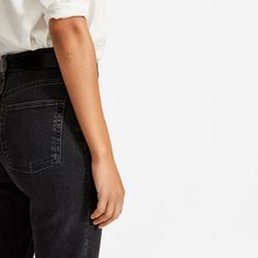 Women’s Cheeky Straight Jean | Everlane Demin Shorts, Jeans Mom, Denim Collection, Not Afraid, Cropped Tee, Denim Fabric, Jeans Denim, Straight Jeans, Sustainable Fashion