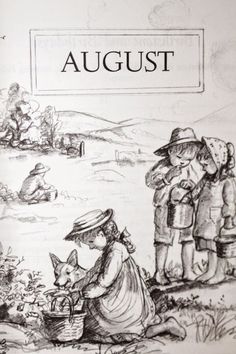 an image of a book cover with children in the background and text that reads august