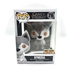 a pop vinyl figure in a box with the game of thrones logo on it