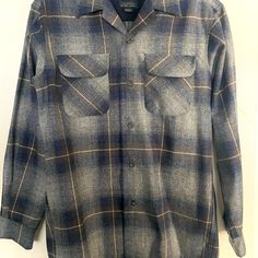 Pendleton Board Shirt Size M Only Tried On Never Worn Tags Were Removed It Just Don’t Fit Me True To Size Kept In Protective Cover No Holes Or Wear Any Questions Feel Free To Ask Classic Blue Long Sleeve Flannel Shirt, Classic Blue Collared Flannel Shirt, Classic Blue Flannel Workwear Shirt, Classic Blue Flannel Shirt For Work, Classic Blue Flannel Shirt For Winter, Classic Gray Fall Shirt, Classic Gray Shirt For Fall, Classic Flannel Shirt With Spread Collar And Pockets, Classic Gray Shirt With Spread Collar