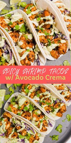 chicken tacos with avocado and cilantro sauce