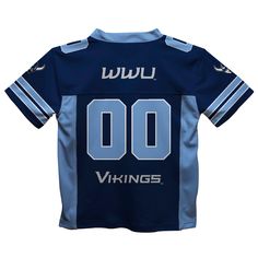 Let your kiddo look cool in his new team spirit boys Football Jersey with Western Washington University WWU Vikings colors and logos. Let him play, go to the game, and cheer loudly and proudly with gear by Vive La Fete.Celebrate and cheer on game day with our classic design Western Washington University WWU Vikings Football Jersey with mesh panels, over the shoulders yoke, and overstitched seams for added strength and comfort. Officially Licensed product sold by Vive La Fete. This awesome graphi Blue Letter Print Jersey For Fans, Blue Jersey With Letter Print For Fans, Blue Letter Print Jersey For Fan Gear, Blue Jersey With Team Name For Fans, Blue Jersey With Team Logo For Game Day, Blue Jersey For Game Day With Team Spirit Style, Blue Fan Jersey For Game Day, Casual Blue Jersey For Fan Gear, Blue Jersey For Game Day, Fan Apparel