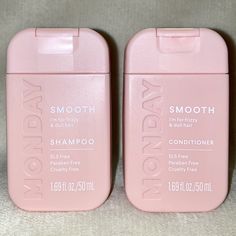 Monday Haircare Smooth Shampoo +Conditioner MINI Travel Set 1.69oz 50ml Ea NWOB. Mini Shampoo And Conditioner, Monday Shampoo And Conditioner Mini, Aesthetic Shampoo And Conditioner, Aesthetic Shampoo, Monday Shampoo And Conditioner, Shampoo Aesthetic, Monday Shampoo Review, Coquette Shampoo And Conditioner, Monday Haircare