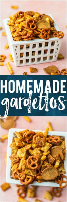 two pictures of homemade baked cornflakes with text overlay that reads homemade gardenios