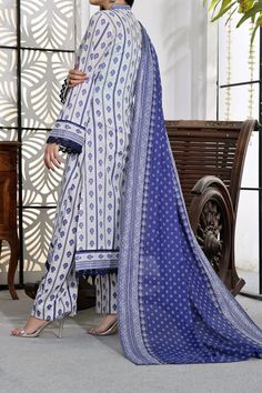 DESCRIPTION: TOP QUALITY THREE PIECE PRINTED LAWN DRESS WITH LAWN DUPATTA. 2.75 Mtr Printed Lawn Fabric For Shirt. 2.25 Mtr Printed Lawn Dupatta. 2.5 Mtr Printed Trouser NOTE: Due to use of heavy flashlights while photo shoot, actual color of dress will vary 10-15% "TO PLACE ORDER ON WHATS'APP " "CLICK HERE" Fitted Cambric Wedding Dress, Blue Silk Lawn Suit With Printed Motifs, Elegant Printed Unstitched Formal Suit, Elegant Printed Unstitched Suit For Formal Occasions, Elegant Formal Printed Unstitched Suit, White Fitted Unstitched Cambric Suit, Fitted White Cambric Lawn Suit, Formal Blue Lawn Suit With Printed Motifs, Blue Formal Sets With Digital Print