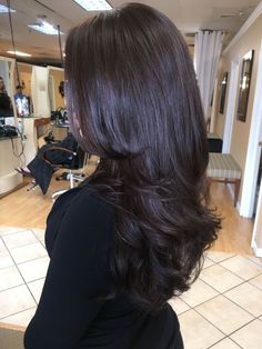 Dark Brunette Hair, Brown Hair Inspo, Hairstyles For Layered Hair, Haircuts For Wavy Hair, Long Dark Hair, Hair Stylies, Haircuts For Medium Hair