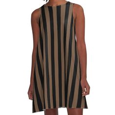 Loose-fit, mid-length sleeveless dress with silky handfeel. Printed on both sides. Machine washable. Size range XS-2XL. Stripes are a classic pattern and they are a very suitable choice for many products, such as apparel, device cases, home decor, etc. At present the color combinations are limited to black/white and 50 colors, which are the same colors as their solid color counterparts in my Color Effects shop. My Color, Buy Coffee, Coffee Brown, Color Effect, Classic Pattern, Vertical Stripes, Dress For Sale, Mid Length, Color Combinations