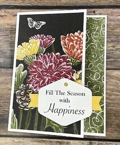 Stampin Up Card Kit Fill the Season with Happiness Makes 4 Fold Cards - Grateful  | eBay Brian King Stampin Up Cards, All About Autumn Dsp Stampin Up Cards, Folding Cards Ideas, Fun Fold Cards Tutorials Templates, Trifold Shutter Cards, Blue Cards, Scrappy Cards, Stampin Up Card, Stampin Pretty