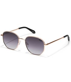 From Quay Australia&#x2C; the Unisex Big Time Texture 48mm Round Sunglasses feature:Round shapeMetal frameGradient lensNot Rx ableNon-polarizedApprox. 48mm lens- 19mm bridge- 132mm templeImported. Quay Australia, Gold Sunglasses, Big Time, Dillard's, Bold Fashion, Round Sunglasses, Metal Frame, Bridge, Australia