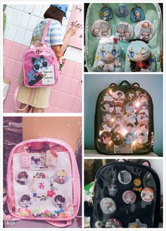 Harajuku Transparent Cat Ears Itabag on Storenvy Itabag Ideas, Itabag Anime, Harajuku Style Pink Bag For Cosplay, Harajuku School Bag With Cat Design, Cat Backpack Kawaii, Kawaii Multicolor Cat Design Bag, Ita Bags, Ita Bag, Ball Pendant