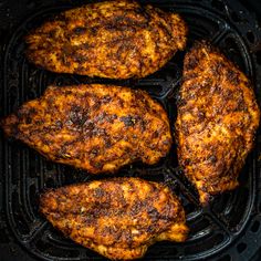 Air Fryer Grilled Chicken Breasts | Gimme Delicious Ninja Grill Chicken Recipes, Chicken In An Air Fryer, Air Fryer Chicken Breasts, Ninja Grill, Big Chicken, Gimme Delicious, Grilled Recipes