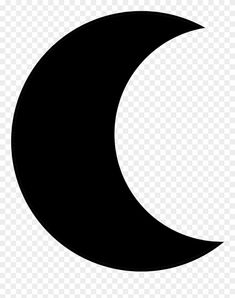 a black and white crescent moon with no background, hd png clipart free