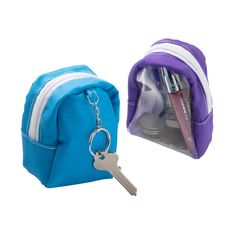 Our Transparent Mini Backpack Keychains are a timelessly fun way to customize your keys! With a mini zip pouch on the back, they're perfect for storing small belongings like lipstick or cash or notes from a friend. Great for party favors and unique prizes. Plastic. 3" x 2" x 3 1/2" with a metal ring. Transparent Backpack, Bag Keychain, Backpack Keychains, Pack Bag, Mini Pouches, Metal Ring, Zip Pouch, Online Stores, Bagpack