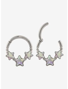 16G Steel Triple Star Hinged Clicker 2 Pack | Hot Topic Love My Daughter, Piercing Care, Septum Piercing Jewelry, Fantasy Earrings, Saline Solution, Colorful Gemstones, Cool Piercings, I Love My Daughter, Engagement Earrings