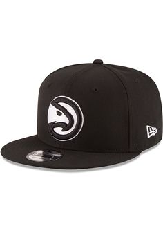 the atlanta hawks black and white new era 59fifty fitted hat