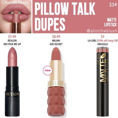 Revolution Lipstick, Pillow Talk Lipstick, Charlotte Tilbury Pillow Talk, Matte Makeup, Makeup Swatches, Beauty Makeup Tips, Drugstore Makeup