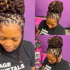 Fishtail petal updo #locs #locupdo #petals #locpetals #fishtail #fishtailbraids #locstylesforwomen #locstyles #naturalhair… | Instagram Loc Petal Updo, Beyonce Rihanna, Chloe X Halle, Dreadlock Styles