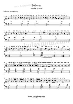 the music sheet for believeer