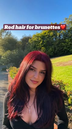 Red Hair For Brunettes, Hair For Brunettes, Red Brunette Hair, Burgundy Hair Dye, Burgandy Hair, Red Hair Inspiration, Wine Hair, Red Hair Inspo, Hair Color Burgundy