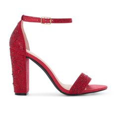 Look stylish and feel comfortable with the Celina-29A Closed Back Open Toe Mid Block Heel. Crafted from shimmer material, these heels feature adjustable buckle straps and cushioned insole support for all-day comfort. Red And Gold Heels, Quinceanera Heels, Red Quinceanera Ideas, Quinceanera Shoes, Quince Stuff, Hoco 2024, Homecoming Shoes, Ankle Strap Block Heel, Sparkly Heels