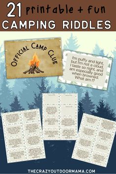 21 Camping Scavenger Hunt Riddles + Printable PDF Camp Learned A Lot Classroom, Scavenger Hunt Riddles, Camping Classroom, Scout Camp, Girl Scout Camping, Girl Guide, Summer Reading Program, Scout Camping