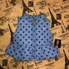 Nwt! Limited Too Blue Hearts Peplum Vest Sz 12m Blue Cotton Outerwear For Playtime, Playful Fitted Cotton Outerwear, Cute Cotton Outerwear For Play, Fitted Cotton Outerwear For Playtime, Playful Blue Outerwear For Playtime, Winter Blue Outerwear For Playwear, Blue Fitted Cute Outerwear, Cute Blue Fitted Outerwear, Blue Winter Outerwear For Play