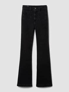 High Rise '70s Flare Jeans | Gap Flare Black Jeans, Jeans Look, Pocket Jeans, High Rise Jeans, Stretch Jeans, Flare Jeans, Black Jeans, Gap, High Rise