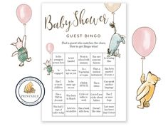 a baby shower game with balloons and winnie the pooh