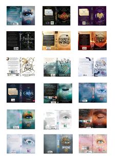 an assortment of brochures with different colors and designs on them, including the eyes