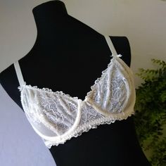 Nothing Is Wrong, It Just Ended Up Being Too Small On Me :) White Underwire Bra For Wedding, Wedding Lace Bra Partially Lined, White Sheer Wedding Bra, White Delicate Wedding Bra, Wedding Cream Bra With Lace Trim, Sheer White Wedding Bra, Feminine String Bra With Delicate Lace, White Feminine Bra With Delicate Lace, Wedding Bra With Cream Lace Trim