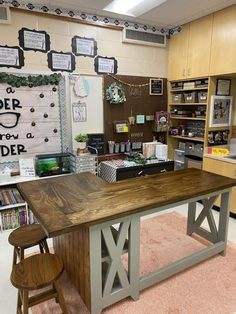 an office with a desk and chairs in it