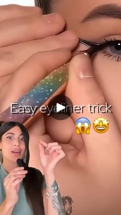 3.6M views · 21K reactions | Easy eyeliner trick 😱🤩✨ #tricks #eyeliner #makeup #beautyhacks #beauty | Ariana Bek Easy Eyeliner, Simple Eyeliner, Eye Liner Tricks, Eyeliner Makeup, Makeup Hacks, Makeup Tips, Beauty Hacks, Skin