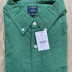 This Nice Shirt From J. Crew Factory Features A Button-Down Front, Collar, Slim Fit, And Chest Pocket. New With Tags Size Xl Msrp $59.50 Green Shirt With Casual Collar And Buttons, Green Shirt With Buttons And Casual Collar, Green Tops With Button Closure And Casual Collar, Green Shirt With Casual Collar And Button Closure, Green Cotton Shirt With Button Cuffs, Casual Green Shirt With Snap Buttons, Green Button-up Shirt With Snap Buttons, Relaxed Fit Green Shirt With Button Closure, Green Relaxed Fit Shirt With Button Closure