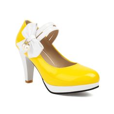 Customized Product. is not eligible for return. Ship In 5-12 Days.Fabric Material: PuColor: Red. Black. PinkHeels Height: 8.5cm/3.35" Yellow Round Toe Heels For Evening, Yellow Court Shoes With 4-inch Heel And Round Toe, Yellow Court Shoes For Spring Party, Yellow Court Shoes For Spring Formal Occasions, Yellow Court Shoes For Spring Formal Events, Pajama Bag, Halter Dress Short, Canvas Flats, Stocking Tights