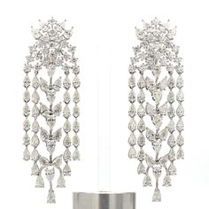 Real H/SI Diamond Chandelier Earrings 14k White Solid Gold Jewelry Gift 19.20 Ct Diamond Chandelier Earrings, Diamond Chandelier, White Gold Diamond Earrings, Gold Jewelry Gift, Bridal Diamond Jewellery, Diamond Dangle Earrings, Gold Diamond Earrings, Earrings Diamond, White Solid