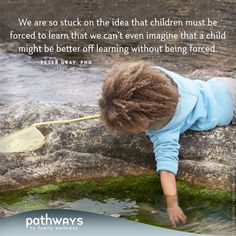 a young child playing in water with a quote from peter kroe on it