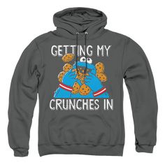 Sesame Street Cookie Monster My Crunches - Pullover Hoodie Pullover Hoodie Sesame Street Monster Hoodie, Sesame Street Cookies, Sesame Street Cookie Monster, Pull Over Hoodie, Mens Hoodie, Cookie Monster, Monster Cookies, Daily Activities, Sesame Street