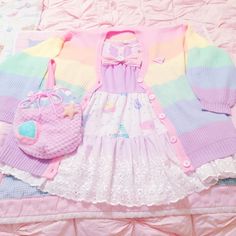 fairy kei | Tumblr Decora Fashion Outfits, Kawaii Kei, Pastel Kidcore, Fairy Kei Fashion, Yume Kawaii, Kei Fashion, Style Kawaii, Pastel Goth Fashion, Outfit Styles