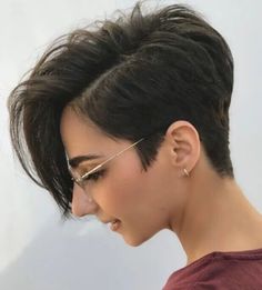 Short Pixie Cut Straight Wig Black Light Heat Resistant Wig With Side Bangs Soft Edgy Pixie Hairstyles, Androgynous Haircut, Shaved Pixie, Long Side Bangs, Longer Pixie Haircut, Edgy Pixie Cuts, Pixie Cut With Bangs, Long Pixie Cuts, Blonde Pixie Cuts