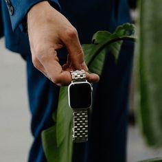 Designed for Apple Watch® Series 1-8 & Ultra The metal band that's going to make your Apple Watch look classy as hell. FEATURES: - 100% stainless steel construction. - Folding, locking clasp for added security. - Brushed steel finish. - Security-pin tool included for easy sizing. The METAL strap measures a maximum 8" when clasped shut, however it is fully adjustable to fit any wrist size. The video below explains how to properly resize the strap using the adjustment tool. HOW TO RESIZE METAL VID Modern Silver Watch With Jubilee Bracelet, Modern Watch Accessories With Stainless Steel Clasp, Modern Metal Watches With Jubilee Bracelet, Modern Silver Jubilee Bracelet Watch Band, Modern Adjustable Watch With Jubilee Bracelet, Stainless Steel Jubilee Bracelet Watch Band, Timeless Stainless Steel Jubilee Bracelet Watch Bands, Timeless Stainless Steel Jubilee Watch Bands, Modern Stainless Steel Jubilee Watch Bands