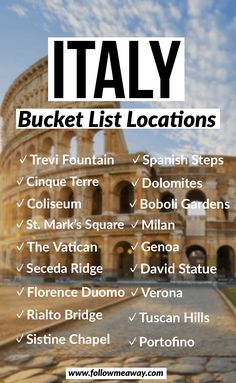 an italian travel guide with the words italy