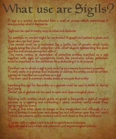 What are Sigils? ~ Book of Shadows 16 Page 8 by ~Sandgroan ~ Click on pic for larger version Book Of Shadow, Wicca Witchcraft, Witch Magic, Wiccan Spells