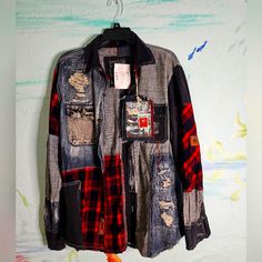 a jacket hanging up on a wall