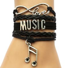 Music Bracelet, Rope Bracelets, Infinity Love, Music Jewelry, Musical Notes, Stylish Bracelet, Love Music, Music Notes, Music Lovers