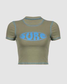 Capella Contrasting Tube Top Green Fitted T-shirt With Letter Print, Fitted Green T-shirt With Letter Print, Green Stretch Tops With Letter Print, Bodysuits And Jeans, Long Halter Dress, Grunge 90s, Trendy Summer Outfits, 90s Streetwear, Crop Top Blouse