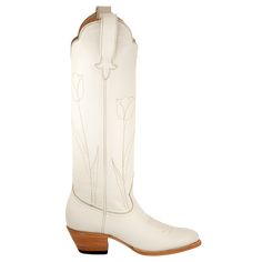 Meet our Tulip Boot! Inspired by our love for tulips and tone-on-tone stitching, these boots are a true celebration of nature's beauty while also remaining elegant! Tall boot with 17” shaft upper featuring Heirloom Field's signature double scallop top and elongated pulls 2” stacked leather heel ideal for fashion & function Beloved almond toe shape that complements any outfit Features Heirloom Field's signature toe medallion in same tone stitching for a little extra detail while still remaining s Scallop Top, Functional Fashion, Tall Boot, Chapel Hill, Wide Calf, Goodyear Welt, Tall Boots, Nature Beauty, Our Love